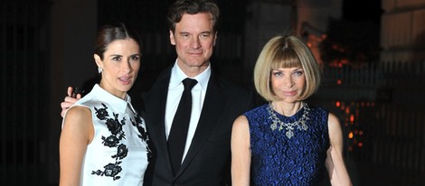 Livia y Colin Firth con Anna Wintour en la fiesta de The Global Fund