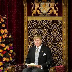 Guillermo Alejandro de Holanda en su primera apertura del Parlamento como Rey