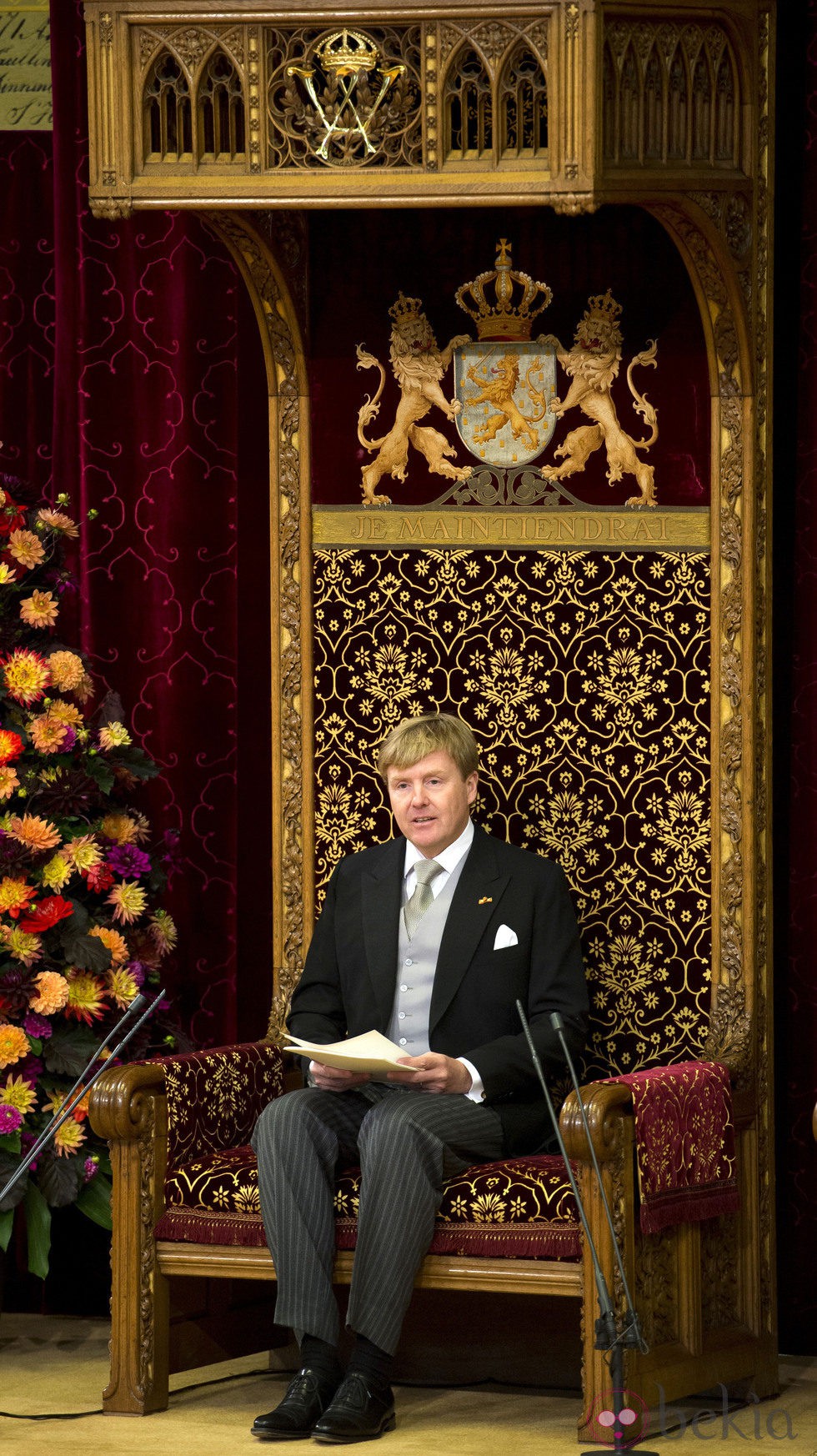 Guillermo Alejandro de Holanda en su primera apertura del Parlamento como Rey