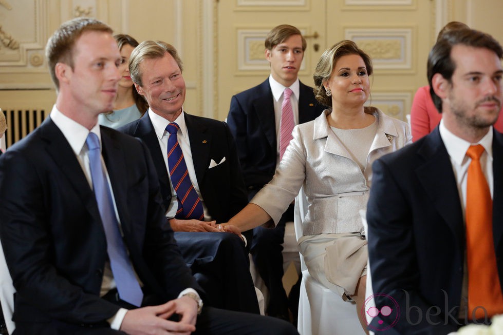 Los Grandes Duques de Luxemburgo en la boda civil de Félix de Luxemburgo y Claire Lademacher