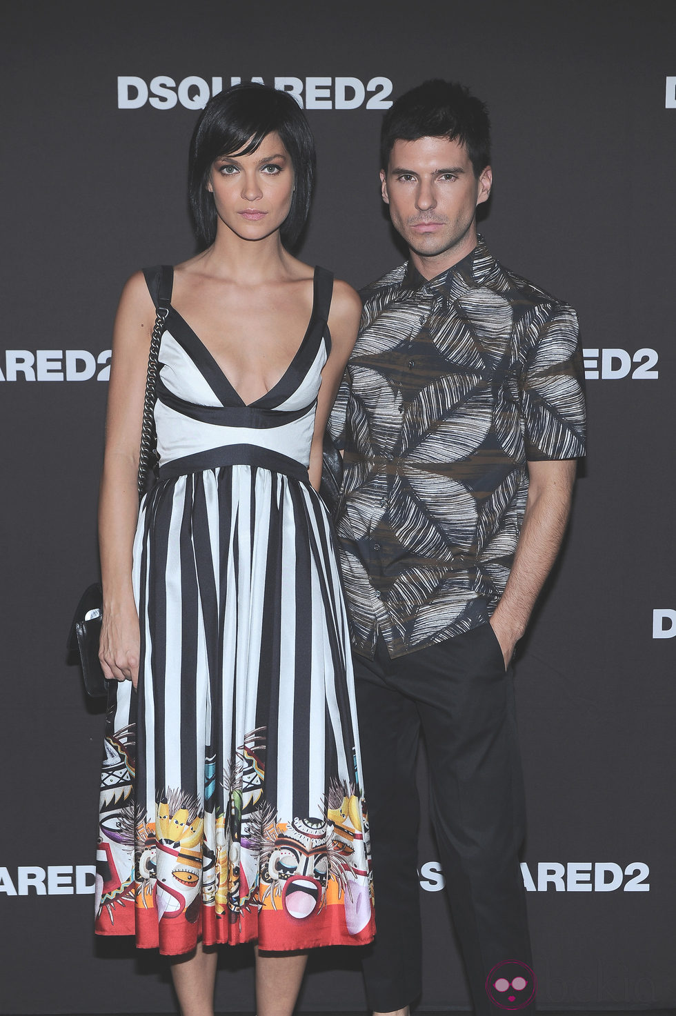 Lezark Leigh y Geordon Nicol en el desfile primavera/verano 2014 de Dsquared2 en Milan Fashion Week