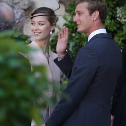 Pierre Casiraghi y Beatrice Borromeo, sonrientes en la boda de Félix de Luxemburgo y Claire Lademacher