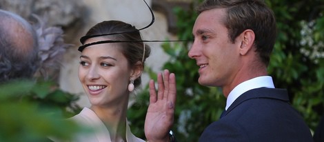 Pierre Casiraghi y Beatrice Borromeo, sonrientes en la boda de Félix de Luxemburgo y Claire Lademacher