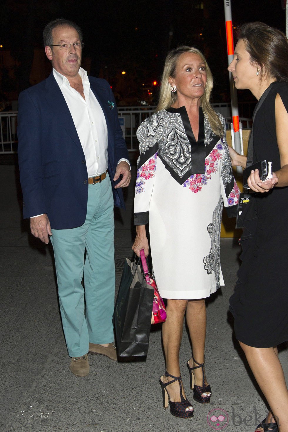 Marina Castaño y Enrique Puras en la inauguración de un restaurante en Madrid