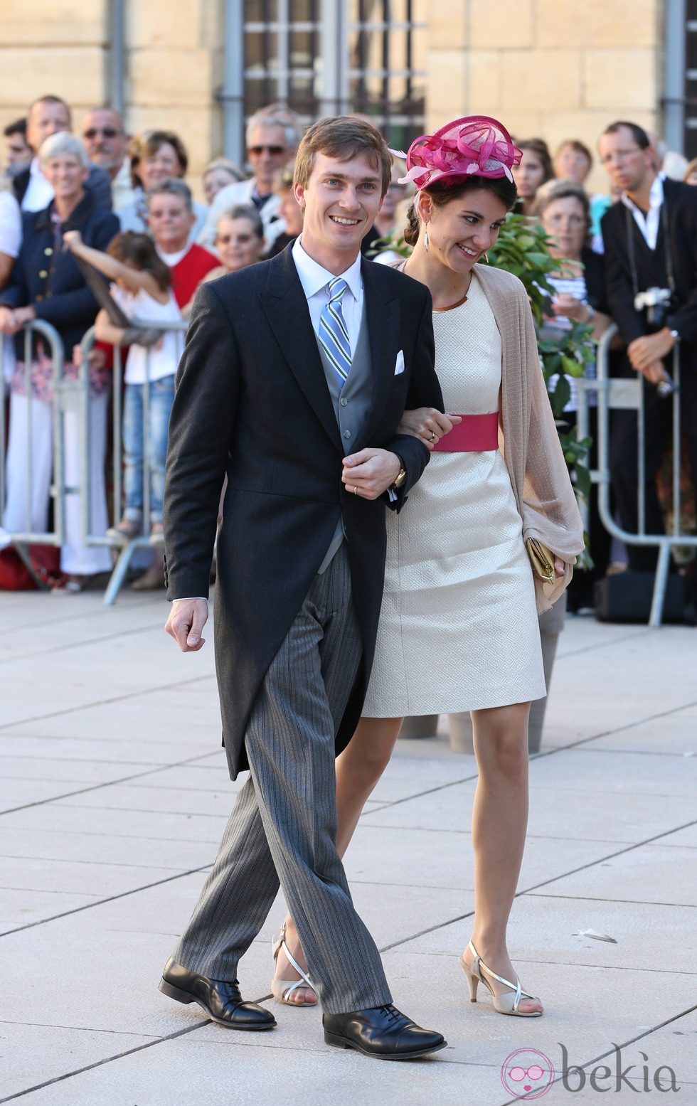 Los archiduques Christoph y Adelaide de Austria en la boda de Félix de Luxemburgo y Claire Lademacher