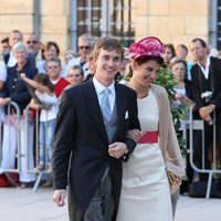 Los archiduques Christoph y Adelaide de Austria en la boda de Félix de Luxemburgo y Claire Lademacher