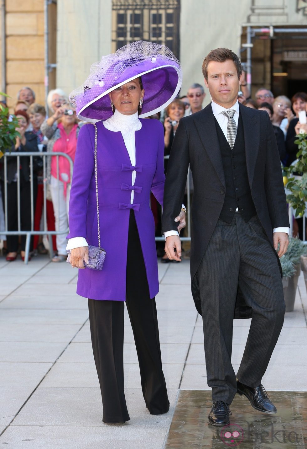 Isabel de Liechtenstein y el Príncipe Wenceslao en la boda de Félix de Luxemburgo y Claire Lademacher