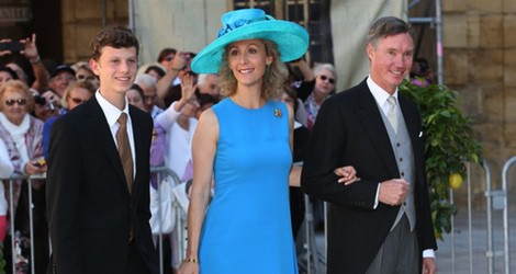 Pablo Luis, Sibilla y Guillermo de Luxemburgo en la boda de Félix de Luxemburgo y Claire Lademacher