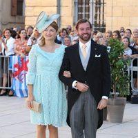 Guillermo y Stéphanie de Luxemburgo en la boda de Félix de Luxemburgo y Claire Lademacher