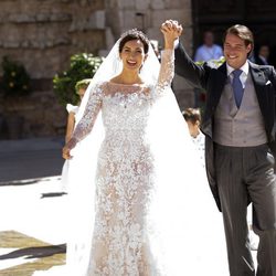 Félix de Luxemburgo y Claire Lademacher, eufóricos tras su boda religiosa