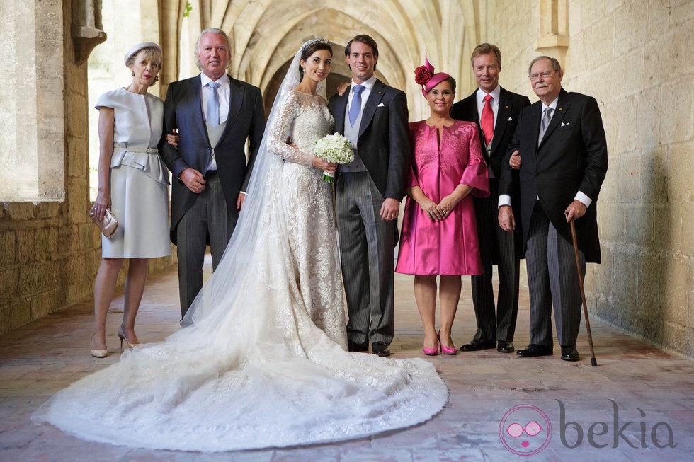 Félix de Luxemburgo y Claire Lademacher con sus padres y Juan de Luxemburgo