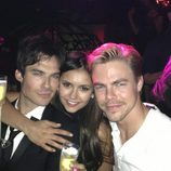 Ian Somerhalder, Nina Dobrev y Derek Hough, juntos en una fiesta