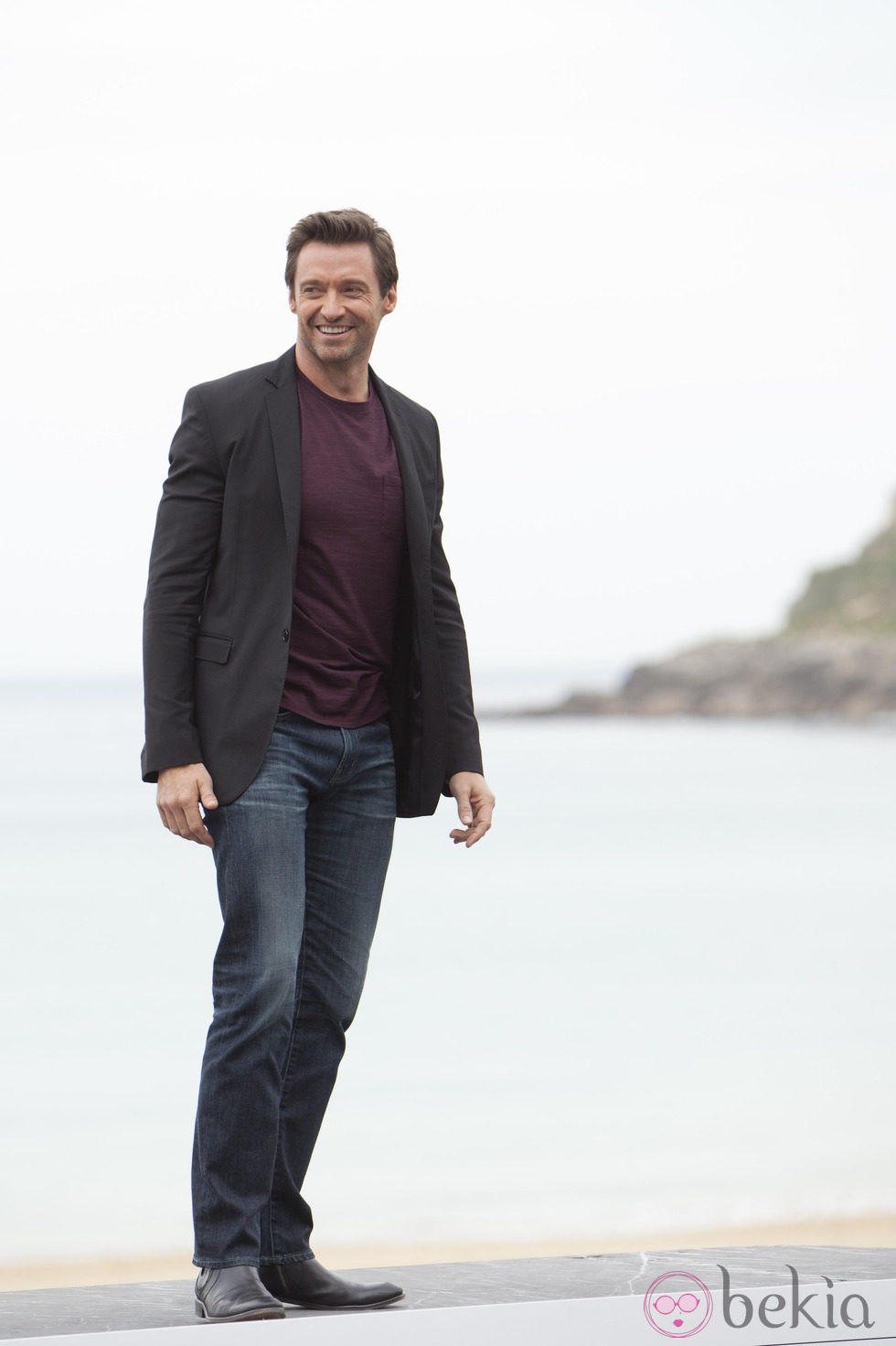 Hugh Jackman junto a la playa en el Festival de San Sebastián 2013