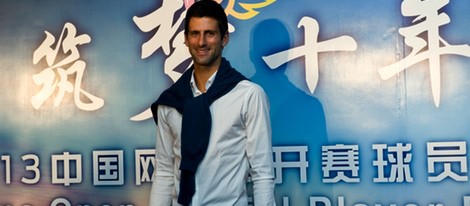 Novak Djokovic en la presentación del Torneo de Pekín