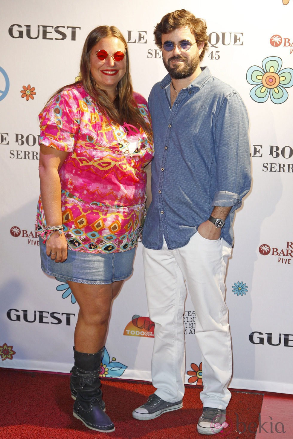 Caritina Goyanes y Antonio Matos en la fiesta Flower Power en Madrid