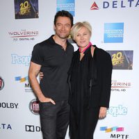 Hugh Jackman y Deborra-Lee Furness en el cumpleaños del actor en Hollywood