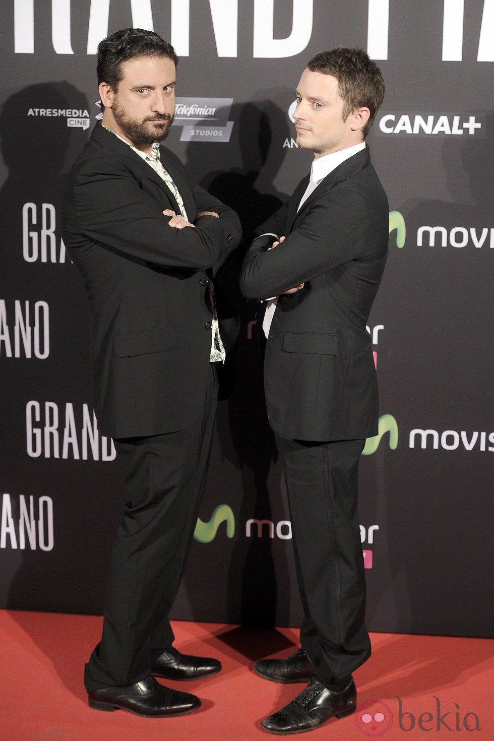 Eugenio Mira y Elijah Wood en el estreno de 'Grand Piano' en Madrid