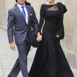 Fran Rivera y Lourdes Montes en la boda del torero Miguel Ángel Perera y Verónica Gutiérrez