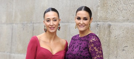 Vicky Martín Berrocal y su hermana en la boda del torero Miguel Ángel Perera y Verónica Gutiérrez