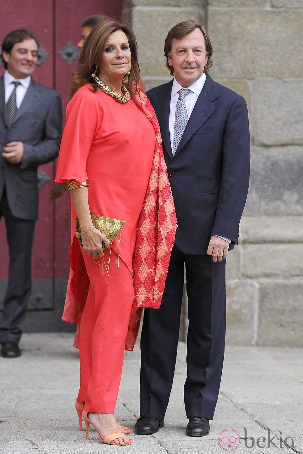 Curro Vázquez y Pati Dominguín en la boda del torero Miguel Ángel Perera y Verónica Gutiérrez