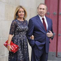 Pedro Trapote y Begoña García en la boda del torero Miguel Ángel Perera y Verónica Gutiérrez