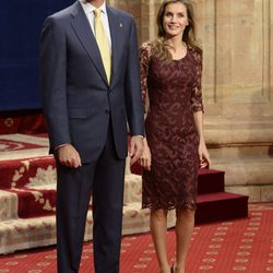 Los Príncipes Felipe y Letizia reciben a los galardonados en los Premios Príncipe de Asturias 2013