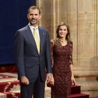 Los Príncipes Felipe y Letizia reciben a los galardonados en los Premios Príncipe de Asturias 2013