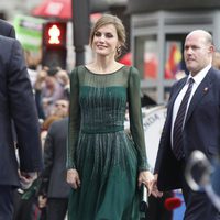 La Princesa Letizia llega a los Premios Príncipe de Asturias 2013