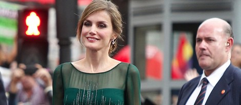 La Princesa Letizia llega a los Premios Príncipe de Asturias 2013