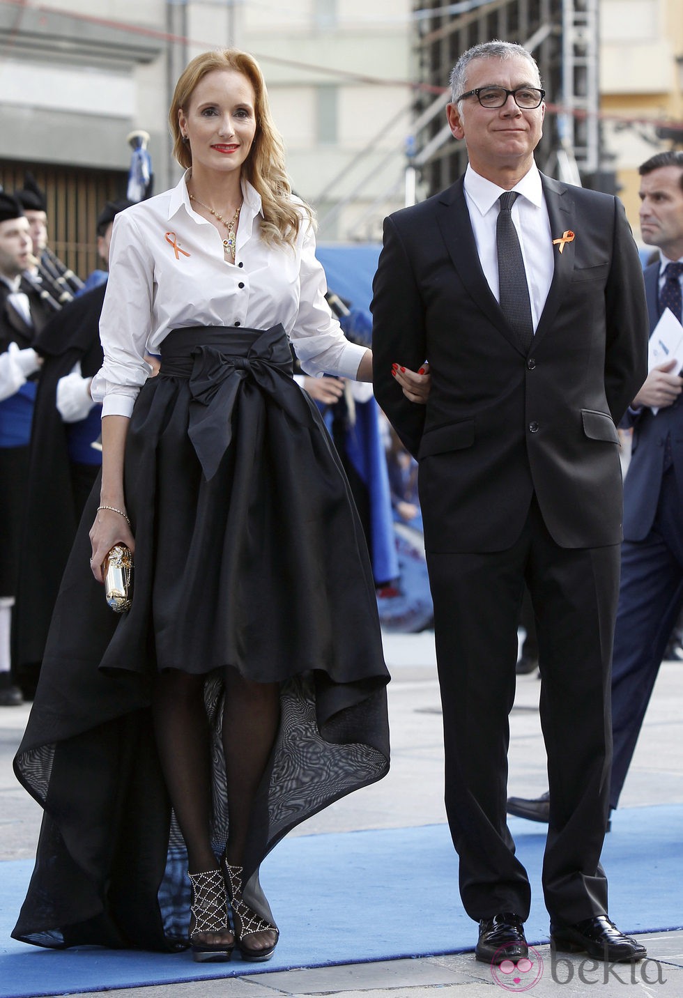 Sandra Ibarra y Juan Ramón Lucas en los Premios Príncipe de Asturias 2013