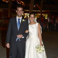 La pareja formada por Pablo Lara y Anna Brufau durante su boda en Barcelona