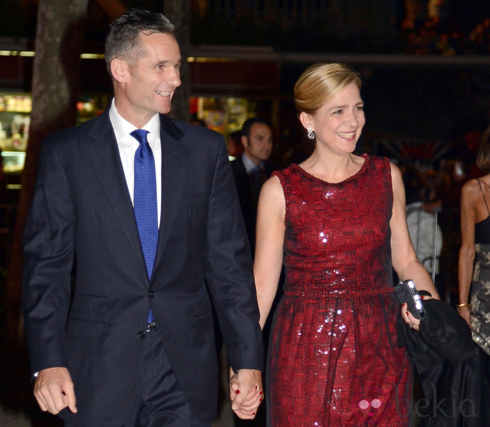 La Infanta Cristina e Iñaki Urdangarín durante la boda de Pablo Lara y Anna Brufau en Barcelona