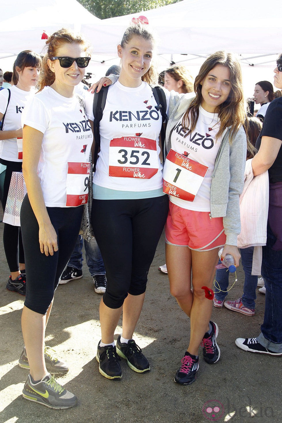 Marián Aguilera y Adriana Ugarte en una carrera solidaria en Madrid