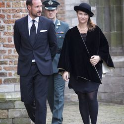 Haakon y Marta Luisa de Noruega en la ceremonia en recuerdo del Príncipe Friso de Holanda