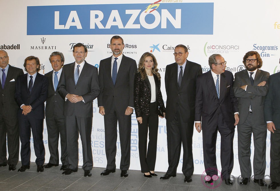 Los Príncipes de Asturias y Mariano Rajoy en el XV aniversario de La Razón