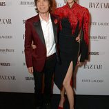 Mick Jagger y L'Wren Scott en la fiesta Harper's Bazaar Mujer del Año 2013