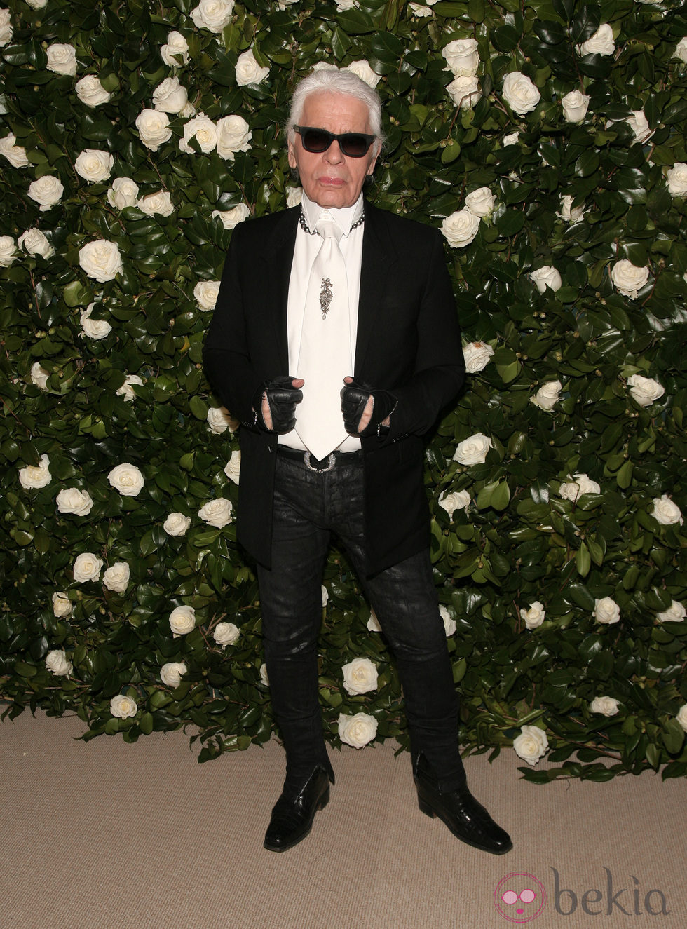 Karl Lagerfeld en una fiesta homenaje a Tilda Swinton en el MoMA