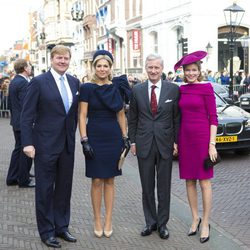 Los Reyes de Holanda reciben a los Reyes de Bélgica en su visita de presentación