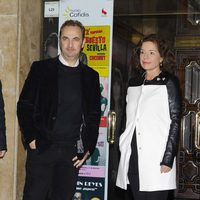 Pedro Larrañaga y Ana Botella en la capilla ardiente de Amparo Rivelles