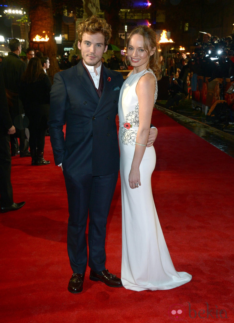 Sam Claflin y Laura Haddock en el estrno mundial de 'Los Juegos del Hambre: En llamas'