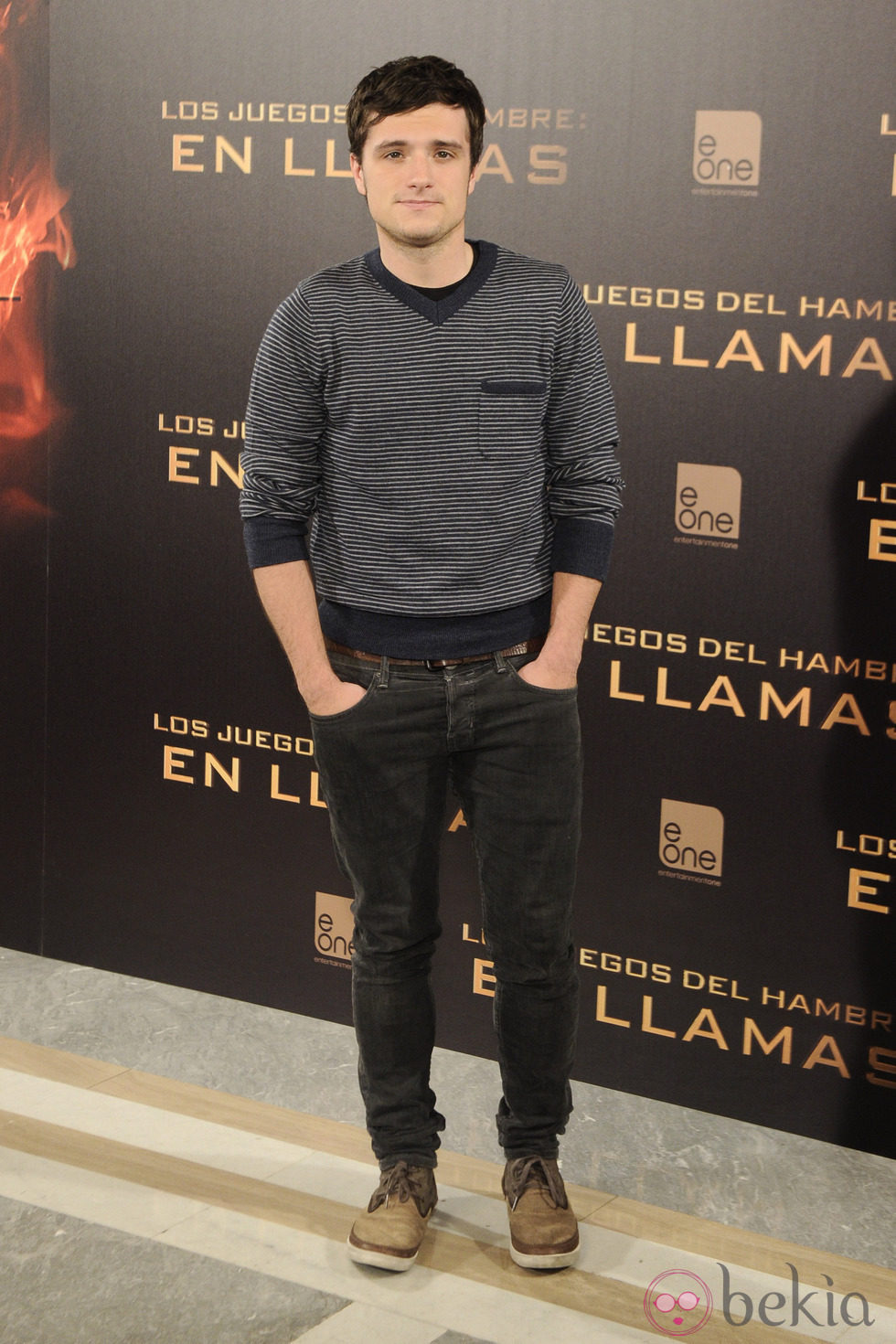 Josh Hutcherson en la presentación de 'Los Juegos del Hambre: En llamas' en Madrid