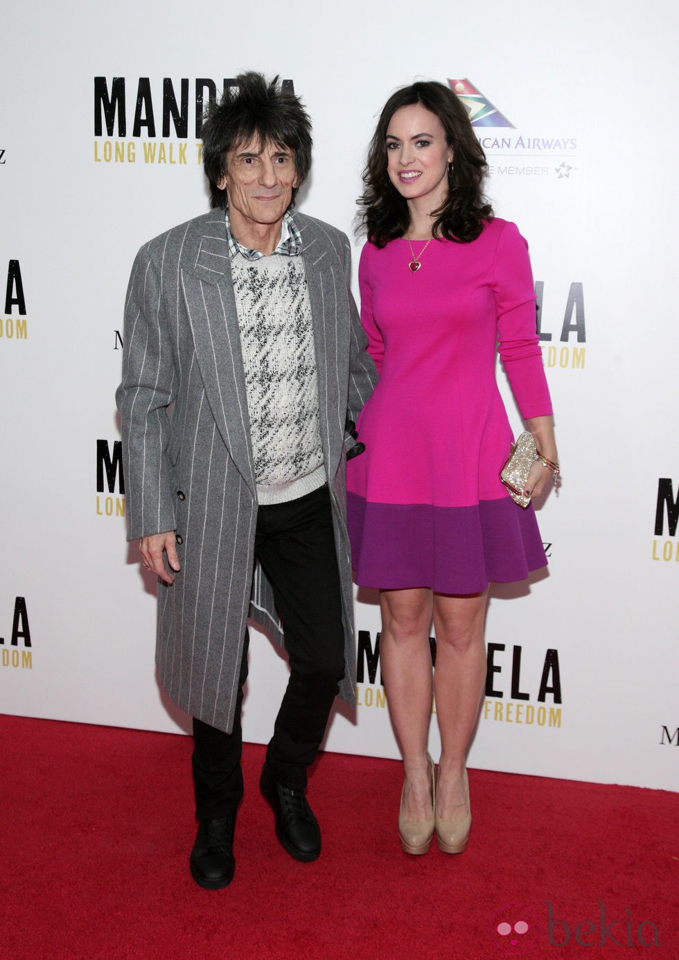 Ronnie Wood y Sally Humphreys en el estreno de 'Mandela, del mito al hombre' en Nueva York