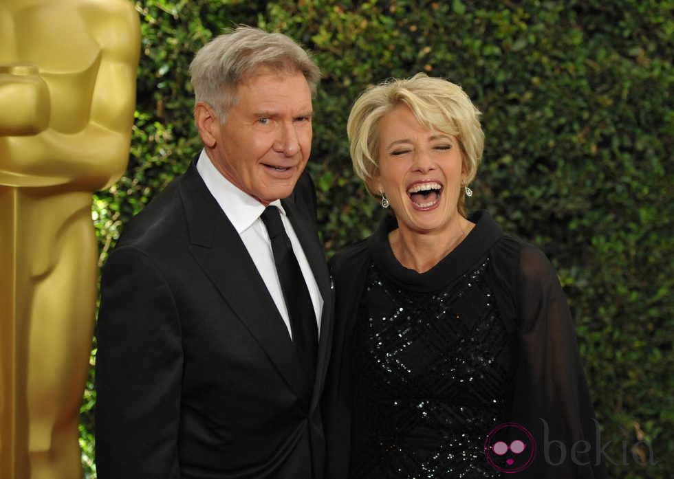 Emma Thompson y Harrison Ford en la ceremonia de entrega de los Governors Awards 2013