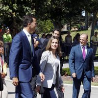 Los Príncipes de Asturias muy sonrientes tras sus vacaciones de verano