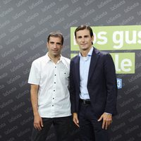 Los pilotos Marc Gené y Pedro Martínez de la Rosa en la presentación de la nueva temporada de LaSexta