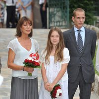 Carolina de Mónaco y dos de sus hijos en el tradicional picnic de Mónaco