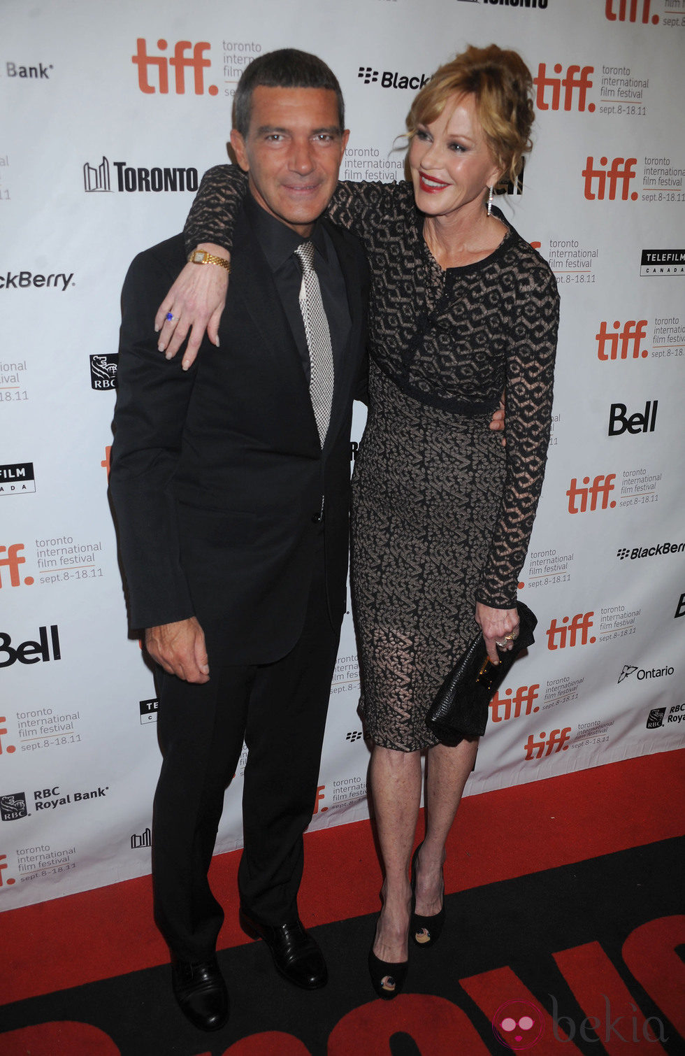 Melanie Griffith, muy atenta con Antonio Banderas en el Festival de Cine de Toronto