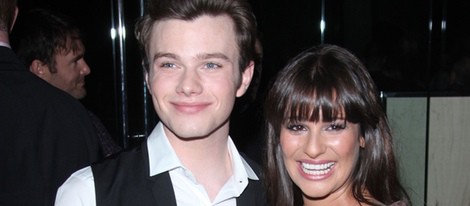 Chris Colfer y Lea Michele en la presentación de la nueva temporada de Fox