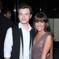 Chris Colfer y Lea Michele en la presentación de la nueva temporada de Fox