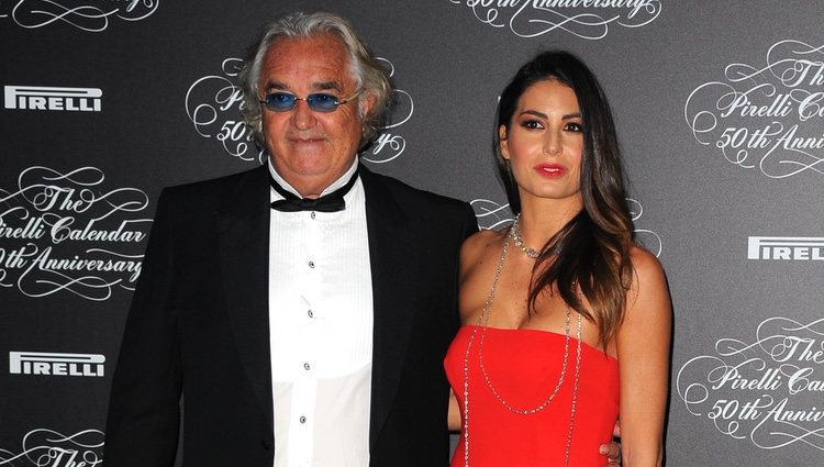 Elisabetta Gregoraci y Flavio Briatore en la presentación del Calendario Pirelli 2014